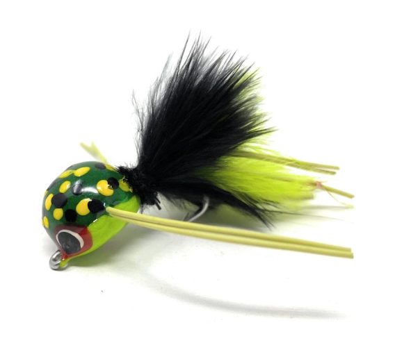 Black and Chartreuse Concave Face Panfish Popper Size 8