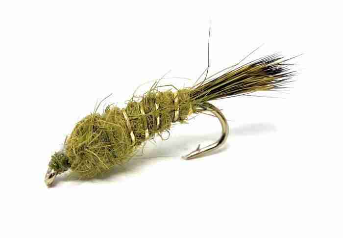 6 Ninfe Gold R. Hare's Ear Olive &ndash; Taglia 18 &ndash; Esca Per Pesca A Mosca Otto Beck Company